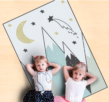 Dywan winylowy dla dzieci górzyste nocne niebo - TenStickers