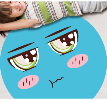 Dywan winylowy Niebieska kreskówkowa twarz - TenStickers
