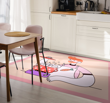 Dywan winylowy do kuchni rudowłosy mężczyzna gotujący - TenStickers
