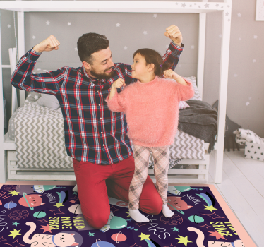 Dywan winylowy dla dziecka plac zabaw o tematyce kosmicznej - TenStickers