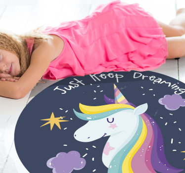 Dywan winylowy dla dziecka śnij dalej o jednorożcu - TenStickers