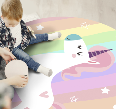Dywan winylowy dla dziecka wystrój tęczy jednorożca - TenStickers