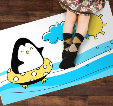 Dywan winylowy dla dzieci zabawna ilustracja pingwina - TenStickers