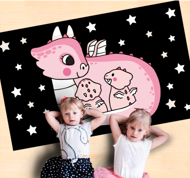 Dywan winylowy dla dzieci zabawny duet smoków - TenStickers