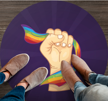 Dywan winylowy dla nastolatków dumna tęczowa pięść - TenStickers