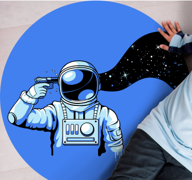 Dywan winylowy dla nastolatków kosmiczna scena astronauty - TenStickers