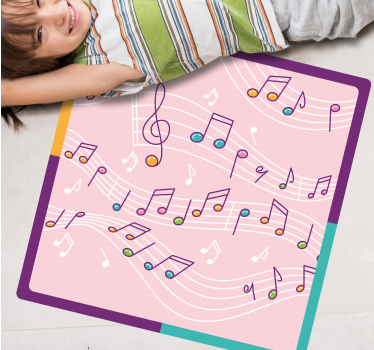 Dywan winylowy dla nastolatków motyw nut melodycznych - TenStickers