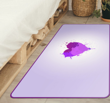 Dywan winylowy dla nastolatków purpurowe serce plusk - TenStickers