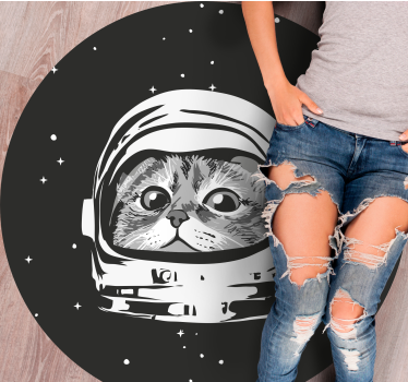 Dywan winylowy dla nastolatków Słodki kot z hełmem astronauty - TenStickers