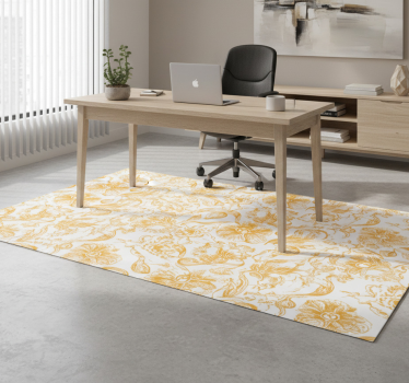 Dywan winylowy do biura w żółte orchidee - TenStickers