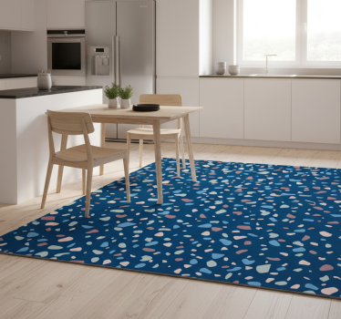 Dywan winylowy do kuchni w ciemnoniebieski terrazzo - TenStickers