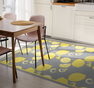 Dywan winylowy do kuchni w cytryny  - TenStickers