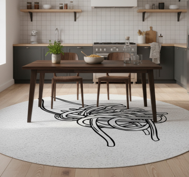 Dywan winylowy do kuchni z wzorem widelca do spaghetti - TenStickers
