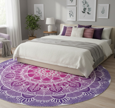Dywan winylowy do salonu mandala fioletowa kwiat życia - TenStickers