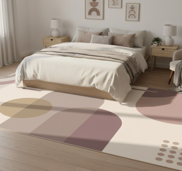 Dywan winylowy do salonu w brązową geometrię - TenStickers