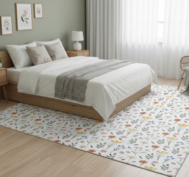 Dywan winylowy do salonu w kwiaty ogrodowe - TenStickers