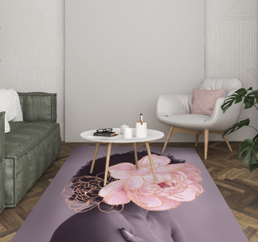 Dywan winylowy do salonu wdzięczna sylwetka botaniczna - TenStickers