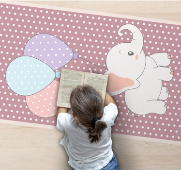 Dywan winylowy dla dzieci zabawa w balona ze słoniem - TenStickers