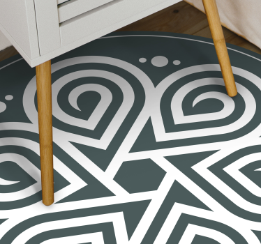 Dywan winylowy elegancki biały ornament - TenStickers