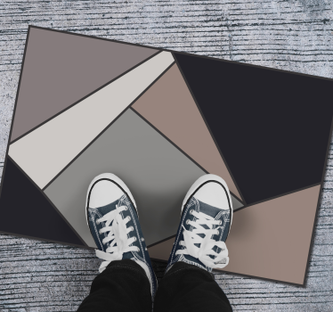 Dywan winylowy geometryczne kształty beżowe geometryczne dywany - TenStickers