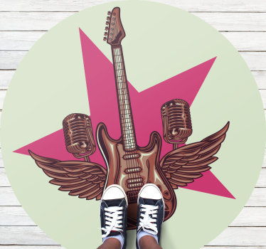 Dywan winylowy dla nastolatków hołd dla gwiazdy rocka - TenStickers