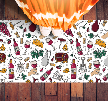 Dywan winylowy halloween niezbędnik degustacji wina - TenStickers