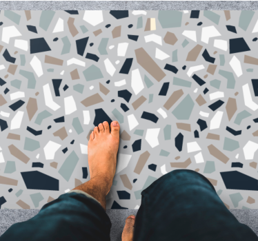 Dywan winylowy kamienie rozdrobniony szary lastryko - TenStickers