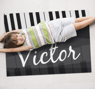 Dywan winylowy klawisze pianina z imieniem - TenStickers