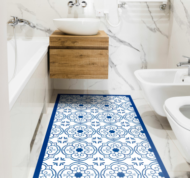 Dywan winylowy mandala w kolorze niebieskim - TenStickers