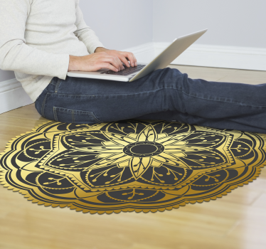 Dywan winylowy mandala z wzorem kwiatowym - TenStickers
