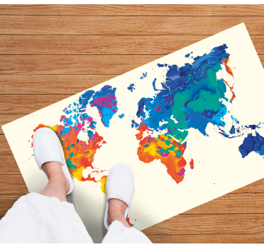 Dywan winylowy mapa świata atlas globalny w kolorach - TenStickers