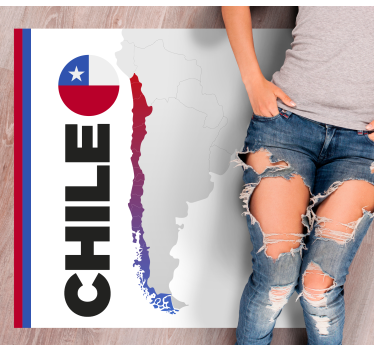 Dywan winylowy mapa świata chile - TenStickers