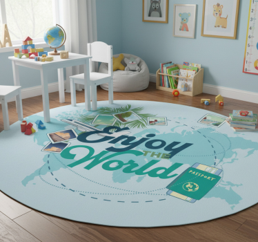 Dywan winylowy mapa świata ciesz się światem - TenStickers
