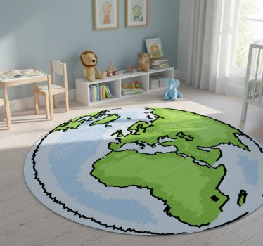 Dywan winylowy mapa świata dekoracyjna ilustracja ziemi - TenStickers