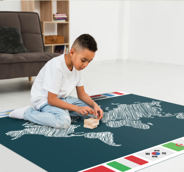 Dywan winylowy mapa świata dzieło sztuki globalnej - TenStickers