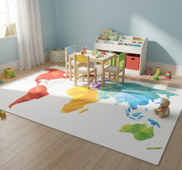 Dywan winylowy mapa świata geometryczna mapa świata - TenStickers