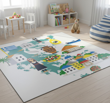 Dywan winylowy mapa świata ilustracja grecji i wysp - TenStickers