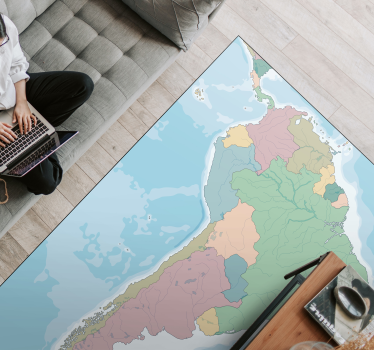 Dywan winylowy mapa świata ilustracja kartograficzna - TenStickers
