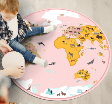 Dywan winylowy mapa świata kartografia edukacyjna - TenStickers
