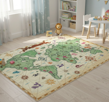Dywan winylowy mapa świata klasyczna mapa świata - TenStickers