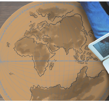 Dywan winylowy mapa świata kontur mapy globalnej - TenStickers