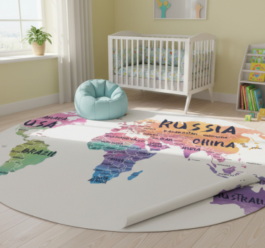 Dywan winylowy mapa świata naklejka literowa - TenStickers