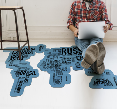 Dywan winylowy mapa świata nazwy państw - TenStickers