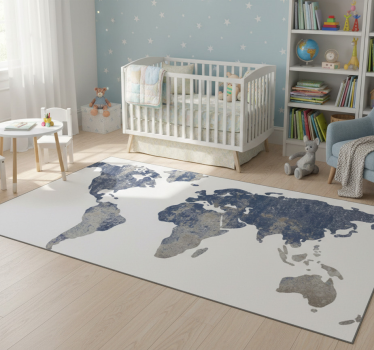 Dywan winylowy mapa świata niebieska tekstura ściany - TenStickers