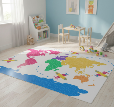 Dywan winylowy mapa świata podróży - TenStickers
