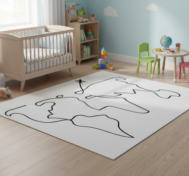 Dywan winylowy mapa świata samoloty - TenStickers