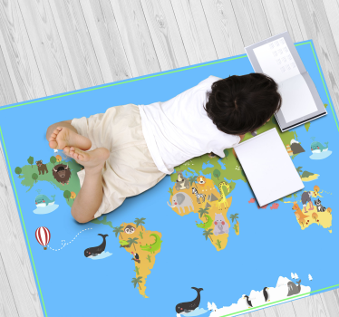 Dywan winylowy mapa świata świat edukacyjny - TenStickers