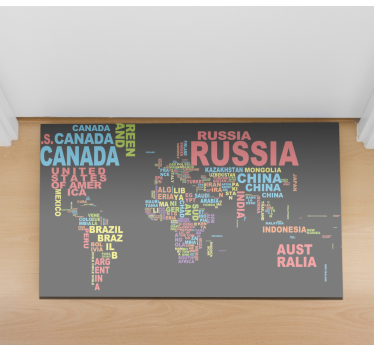 Dywan winylowy mapa świata typografia krajów - TenStickers