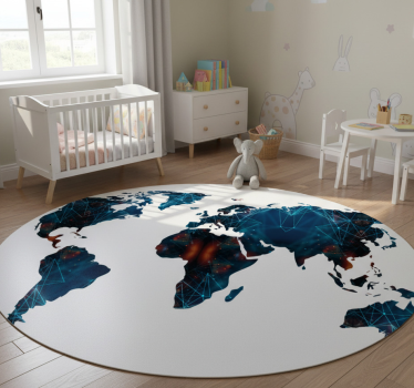 Dywan winylowy mapa świata w geometrze - TenStickers