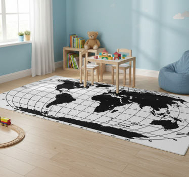 Dywan winylowy mapa świata w jednolitym kolorze - TenStickers